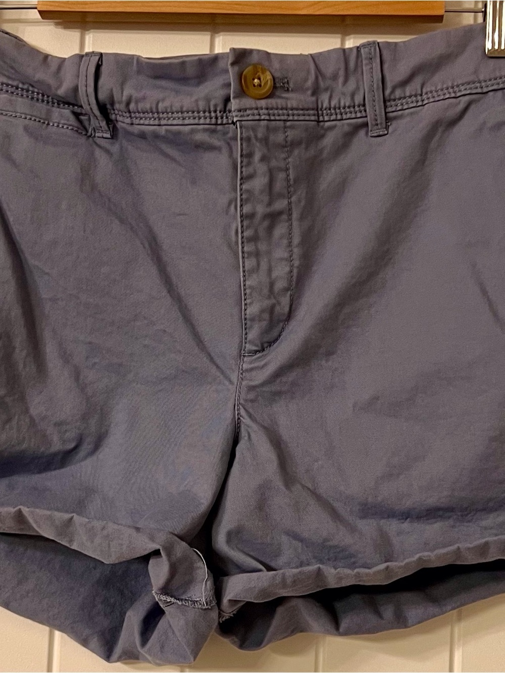 Banana Republic Women's Flat Front Shorts in Slate Gray
